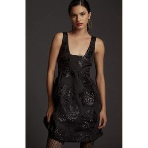 Anthropologie Maeve NWOT Black Jacquard Dress Size US 6